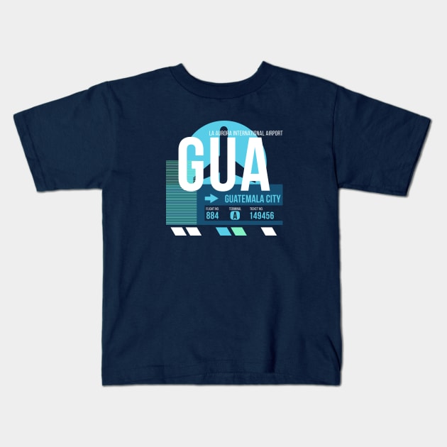 Guatemala City (GUA) Airport // Sunset Baggage Tag Kids T-Shirt by Now Boarding